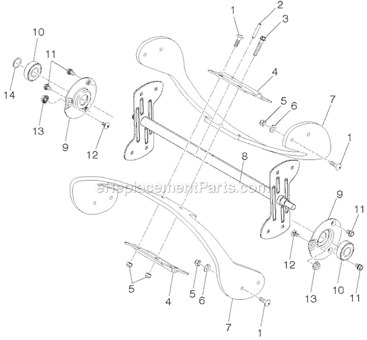 Auger Diagram and Parts List for PR621 96182000301 - 2011-06 Poulan Snow Blower