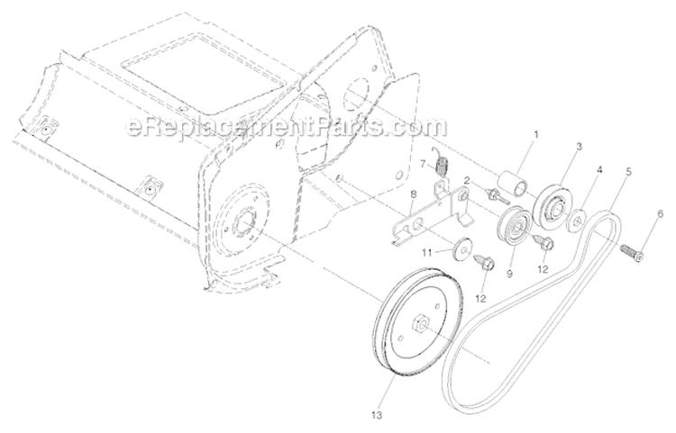 Drive Diagram and Parts List for PR621 96182000301 - 2011-06 Poulan Snow Blower