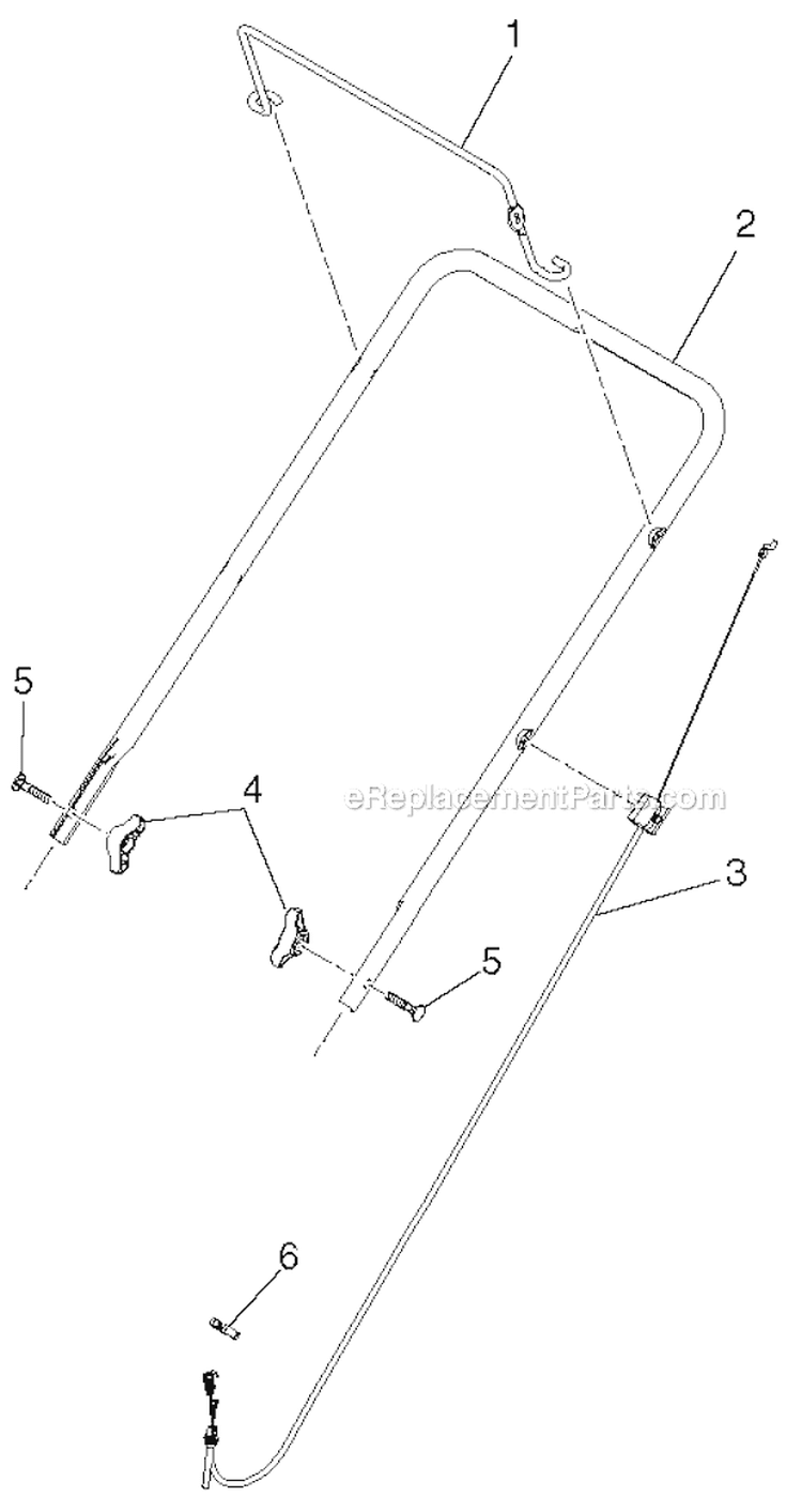 Handle Diagram and Parts List for PR621 96182000301 - 2011-06 Poulan Snow Blower