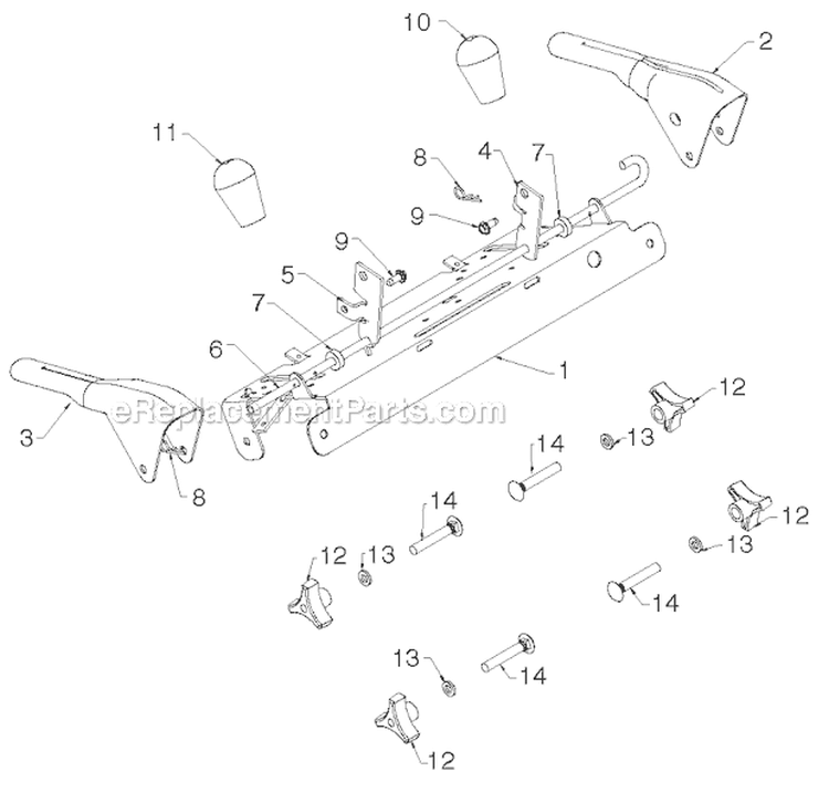 Handle Diagram and Parts List for PR624ES 96198004604 - 2012-08 Poulan Snow Blower