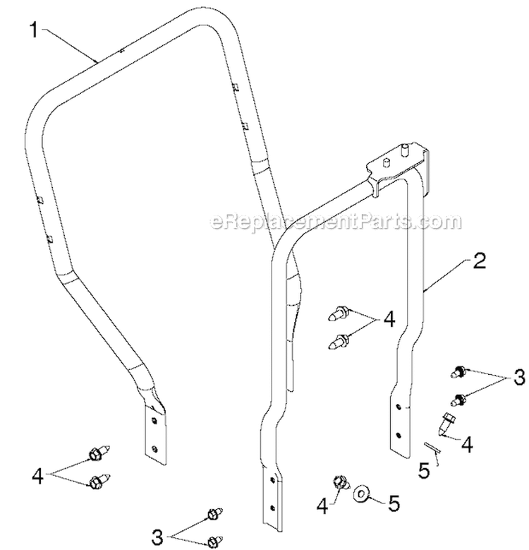 Handle Diagram and Parts List for PR624ES 96198004604 - 2012-08 Poulan Snow Blower