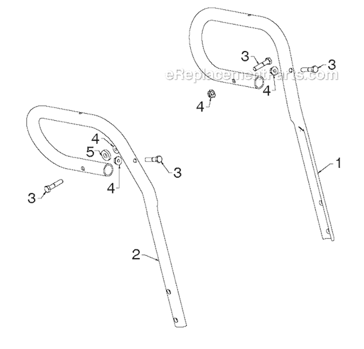 Handle Diagram and Parts List for PR624ES 96198004604 - 2012-08 Poulan Snow Blower