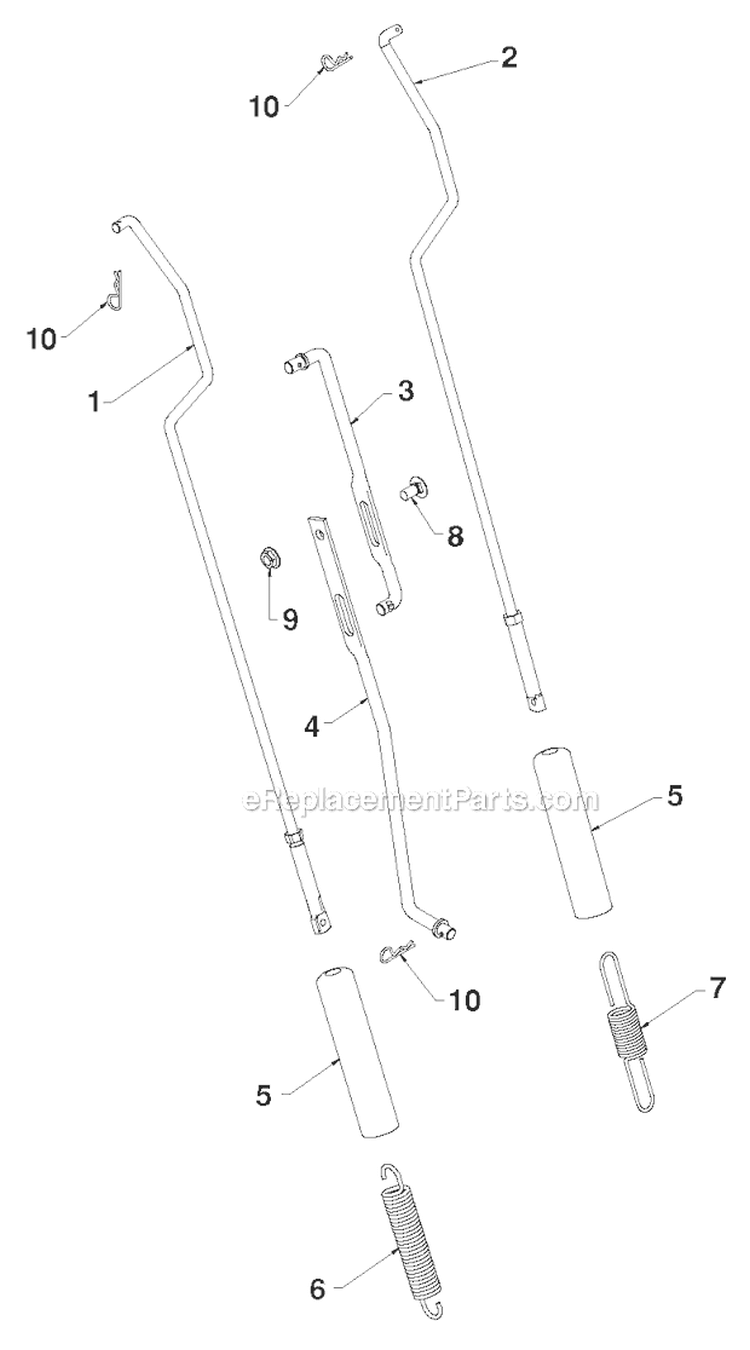 Handle Diagram and Parts List for PR624ES 96198004604 - 2012-08 Poulan Snow Blower