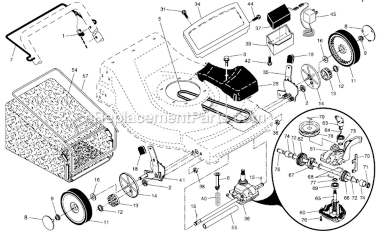 Page B Diagram and Parts List for PR625Y22RKP 96142003600 Poulan Lawn Mower