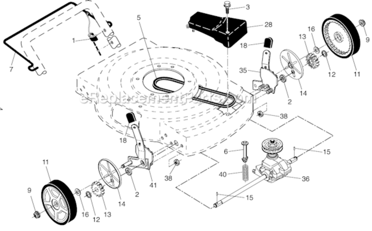 Page B Diagram and Parts List for PR625Y22SHP  Poulan Lawn Mower