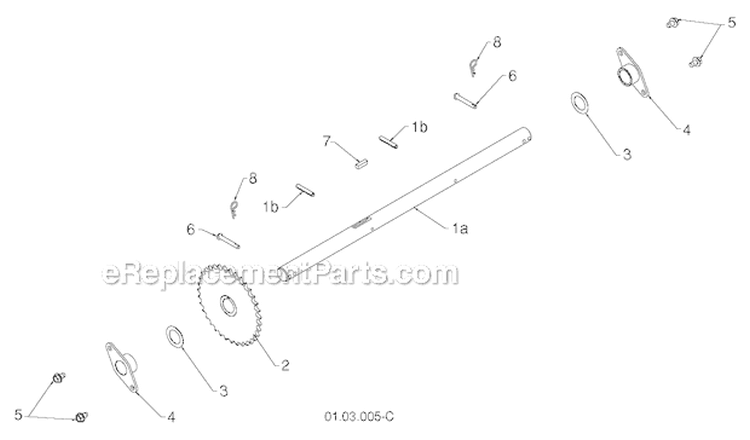 Drive Diagram and Parts List for PR627ES 96192003803 - 2012-08 Poulan Snow Blower