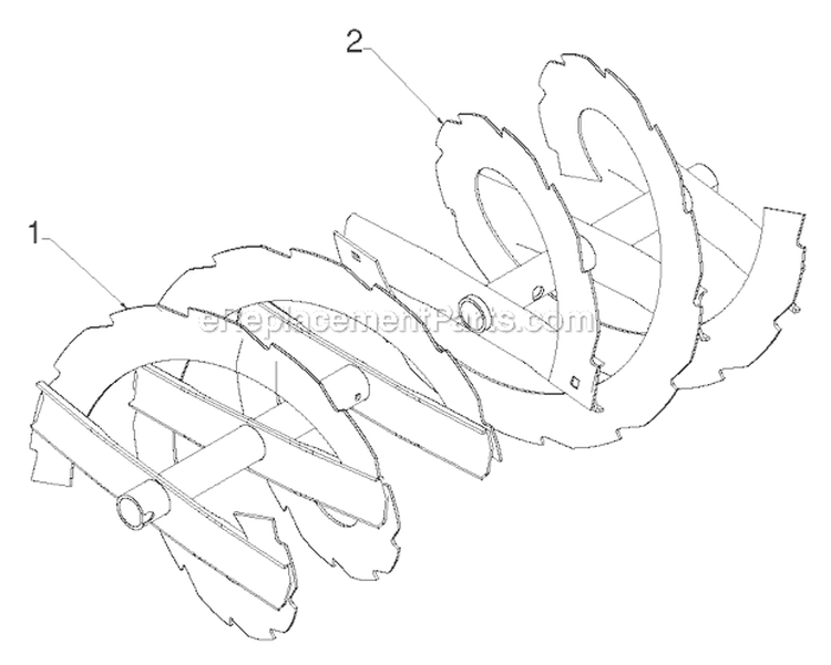 Auger Housing Impeller Diagram and Parts List for PR627ES 96192003803 - 2012-08 Poulan Snow Blower