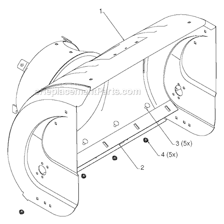 Auger Housing Impeller Diagram and Parts List for PR627ES 96192003804 - 2012-06 Poulan Snow Blower