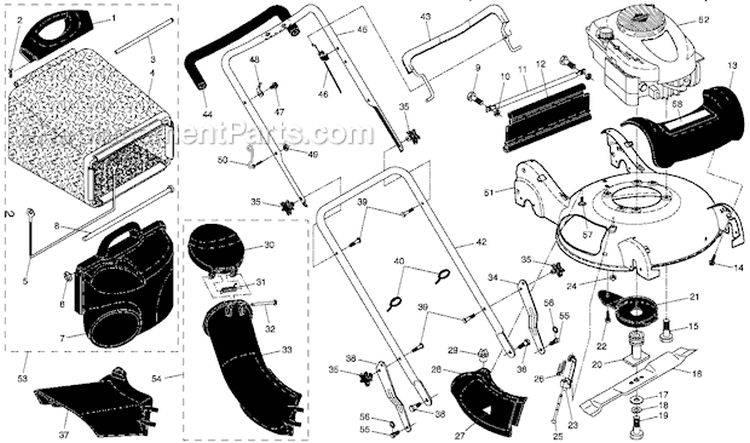Page A Diagram and Parts List for PR675HVP 96142001501 Poulan Lawn Mower