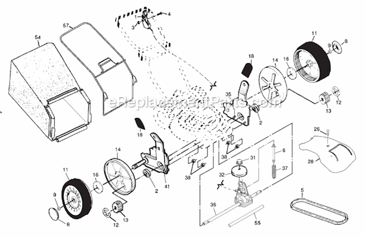 Page B Diagram and Parts List for PR675Y21CHC  Poulan Lawn Mower