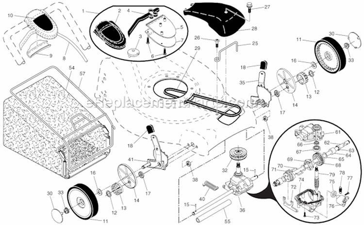 Page B Diagram and Parts List for PR675Y21RHP 96142000902 Poulan Lawn Mower