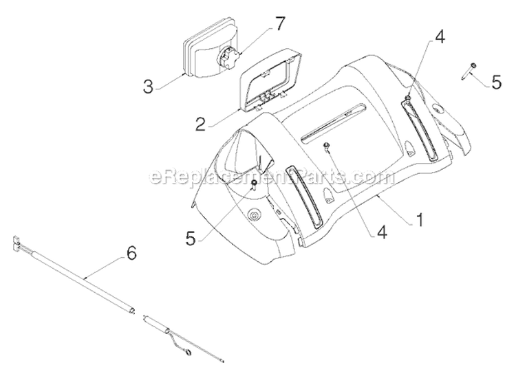 Handle Diagram and Parts List for PR8P27ES 96192004603 - 2012-06 Poulan Snow Blower