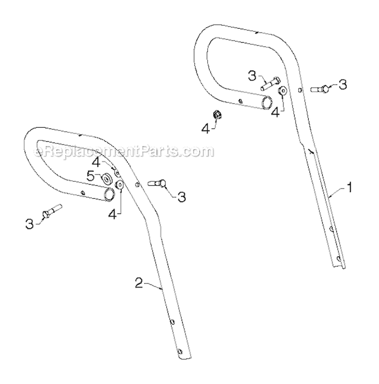 Handle Diagram and Parts List for PR8P27ES 96192004603 - 2012-06 Poulan Snow Blower