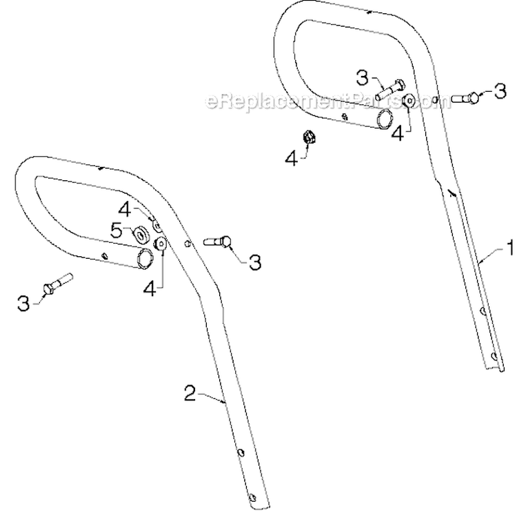 Handle Diagram and Parts List for PR8P27ES 96192004605 - 2012-08 Poulan Snow Blower