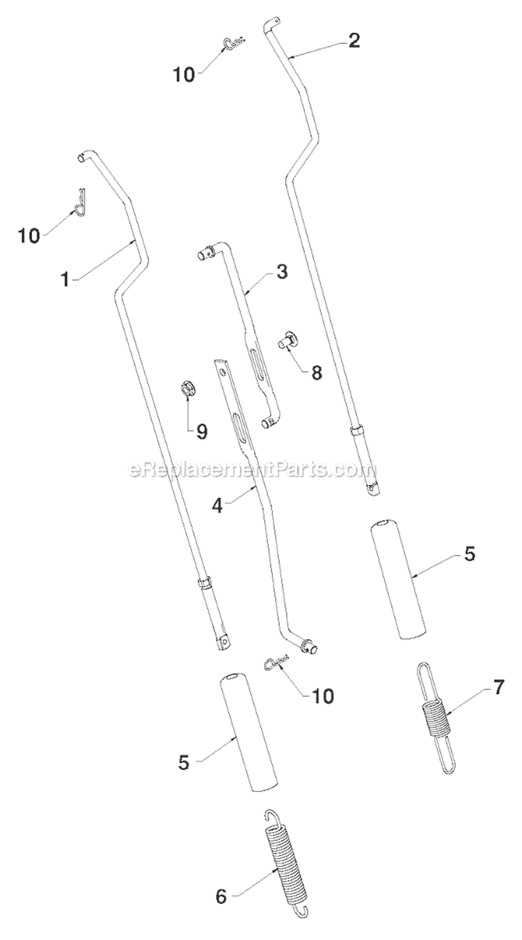 Handle Diagram and Parts List for PR8P27ES 96192004605 - 2012-08 Poulan Snow Blower