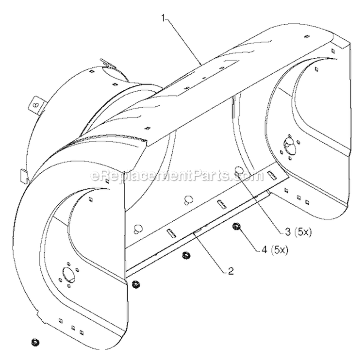 Auger Housing Impeller Diagram and Parts List for PR8P27ES 96192004605 - 2012-08 Poulan Snow Blower