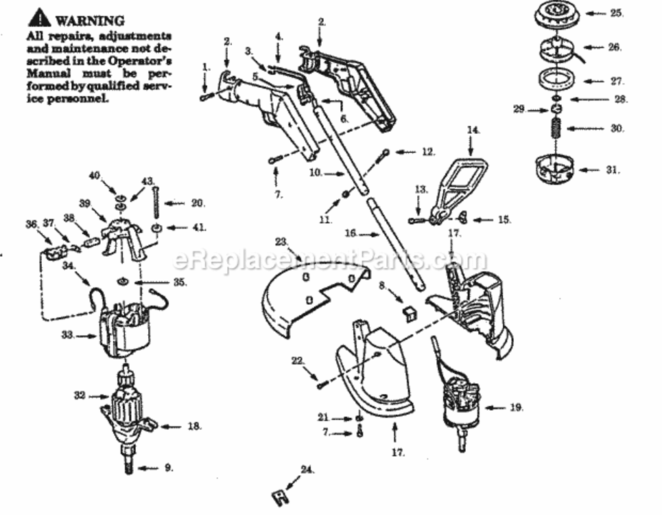 Page A Diagram and Parts List for PT100C-00  Poulan Trimmer