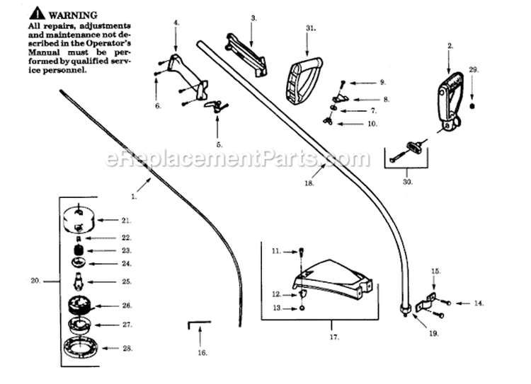 Page C Diagram and Parts List for PT112  Poulan Trimmer