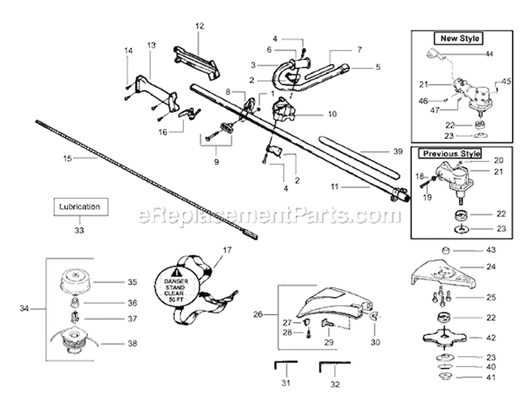 Page A Diagram and Parts List for PT7000  Poulan Trimmer