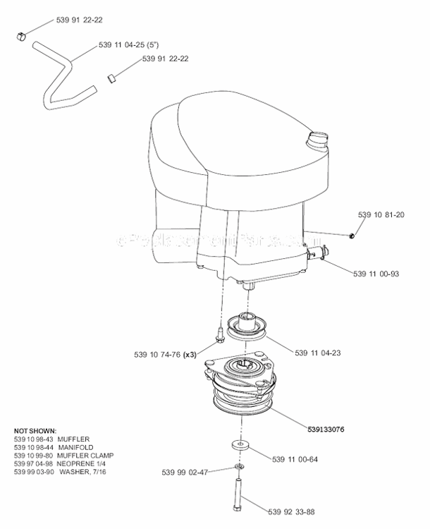 Page C Diagram and Parts List for PZ4822  Poulan Lawn Tractor