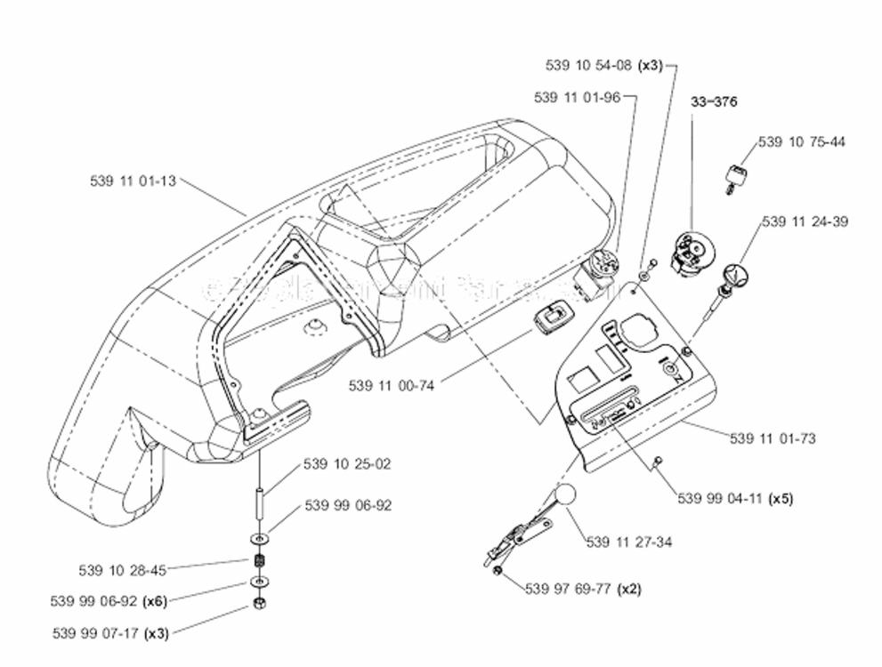 Page E Diagram and Parts List for PZ4822  Poulan Lawn Tractor