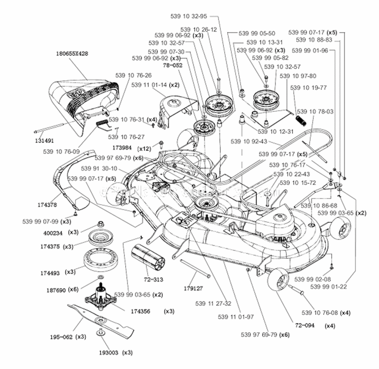 Page F Diagram and Parts List for PZ4822  Poulan Lawn Tractor