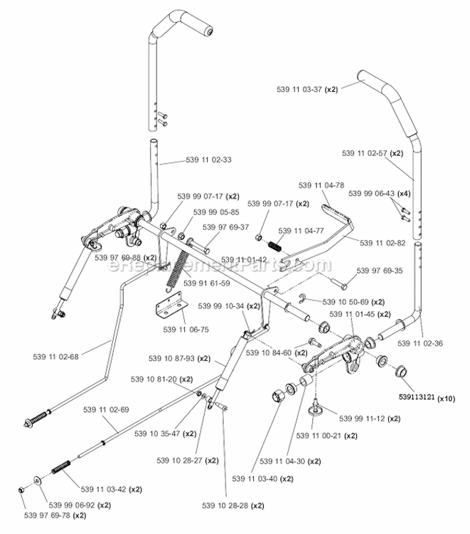 Page H Diagram and Parts List for PZ4822  Poulan Lawn Tractor