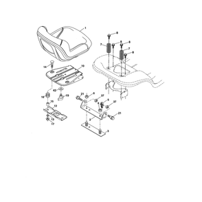 Seat Diagram and Parts List for PXT195G42 96046002200 Poulan Lawn Tractor