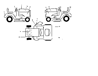 Decals Diagram and Parts List for 96012002702  Poulan Lawn Tractor