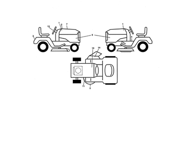 Decals Diagram and Parts List for 96042019400  Poulan Lawn Tractor