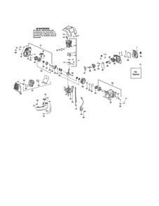 Cylinder/Fuel Tank/Muffler Diagram and Parts List for PP333 TYPE 1 Poulan Trimmer