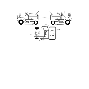 Decals Diagram and Parts List for PXT175G42 96016002400 Poulan Lawn Tractor