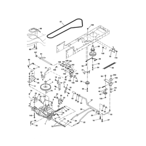 Drive Diagram and Parts List for PXT175G42 96016002400 Poulan Lawn Tractor