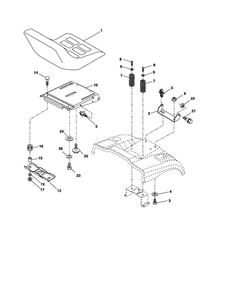 Seat Diagram and Parts List for CT131  Poulan Lawn Tractor