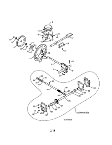Impeller/Gearbox Diagram and Parts List for 96198004300  Poulan Snow Blower