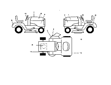 Decals Diagram and Parts List for HD21H42  Poulan Lawn Tractor