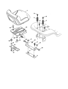 Seat Diagram and Parts List for 96046007900  Poulan Lawn Tractor
