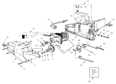 Page A Diagram and Parts List for 1425 Type 1 Poulan Chainsaw