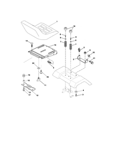 Seat Assembly Diagram and Parts List for PK1942YT  Poulan Lawn Tractor