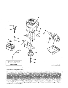 Engine Diagram and Parts List for PP155A42-274430  Poulan Lawn Tractor