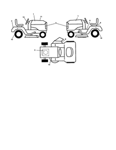 Decals Diagram and Parts List for 96042011200  Poulan Lawn Tractor