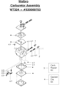 Handle, Chassis Diagram and Parts List for 1900  Poulan Chainsaw