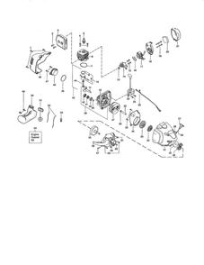 Cylinder/Crankcase/Fuel Tank Diagram and Parts List for PP258TP TYPE 3 Poulan Pole Saw