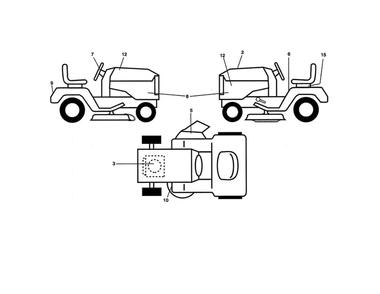 Decals Diagram and Parts List for PP155A42-274430  Poulan Lawn Tractor