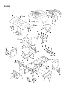 Chassis Diagram and Parts List for 917279820  Poulan Lawn Tractor