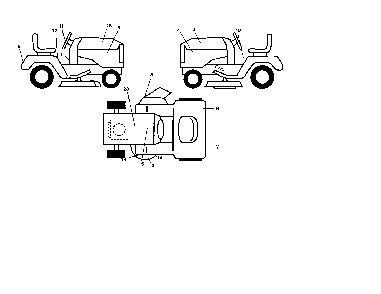 Decals Diagram and Parts List for 96012002001  Poulan Lawn Tractor