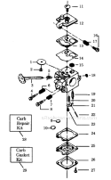 Page C Diagram and Parts List for 2350CVA  Poulan Chainsaw