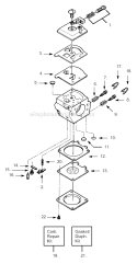 Carburetor_Assembly Diagram and Parts List for 2600 Chainsaw Poulan Chainsaw