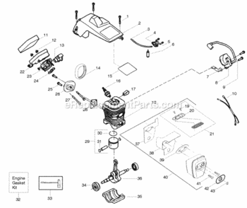 Page A Diagram and Parts List for 262  Poulan Chainsaw