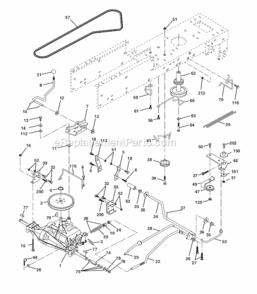 Ground_Drive Diagram and Parts List for 271150  Poulan Lawn Tractor